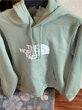 The North Face Mint Green Pullover Hoodie with White Logo